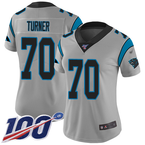 Carolina Panthers Limited Silver Women Trai Turner Jersey NFL Football 70 100th Season Inverted Legend